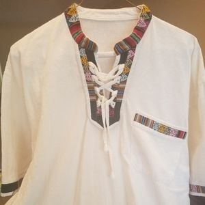 Men's Cool Short Sleeves Top & Elastic Waist Pants